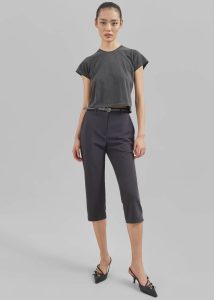 Tops Women The Frankie Shop Dollie Tee - Charcoal Grey - Image 5