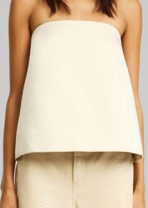 Tops Women The Frankie Shop White By Malene Birger Hermie Top - Oyster Gray - Image 2