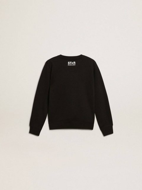 Topwear Selection (4-12 Years) Black Kids Golden Goose Boys’ Black Sweatshirt With White Maxi Star On The Front - Image 2