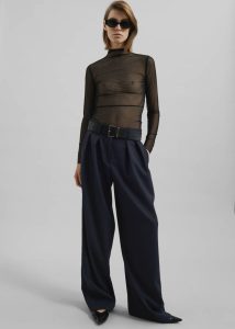 Tulia Long Sleeve Mesh Tee - Black Women The Frankie Shop Tops Black - Image 5