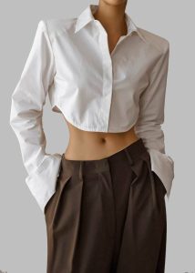 Uma Cropped Shirt - White The Frankie Shop Tops White Women
