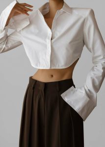 Uma Cropped Shirt - White The Frankie Shop Tops White Women - Image 3