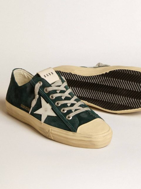 V-Star In Forest-Green Suede With White Leather Star Men Golden Goose V-Star - Image 3