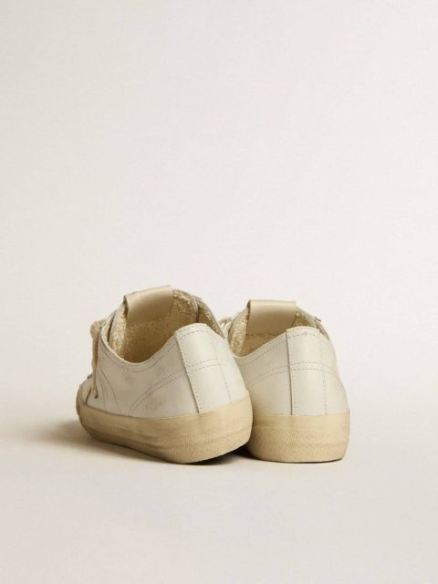 V-Star Women V-Star In White Leather With Gold Metallic Leather Star Golden Goose White - Image 5