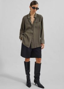 Valmiera Blouse - Khaki Tops The Frankie Shop Women Green - Image 2