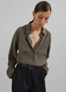 Valmiera Blouse - Khaki Tops The Frankie Shop Women Green - Image 3