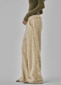 Verbie Furry Pants - Cream Beige Women Bottoms The Frankie Shop - Image 2