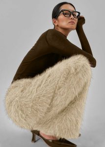 Verbie Furry Pants - Cream Beige Women Bottoms The Frankie Shop - Image 3