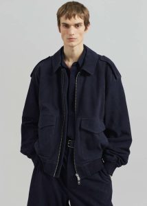 Viper Suede Jacket - Navy Men The Frankie Shop Blue Outerwear