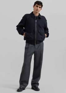 Viper Suede Jacket - Navy Men The Frankie Shop Blue Outerwear - Image 5