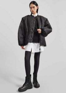 Volme Padded Bomber Jacket - Black The Frankie Shop Outerwear Black Women - Image 3