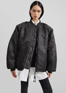 Volme Padded Bomber Jacket - Black The Frankie Shop Outerwear Black Women - Image 4