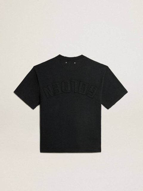 Washed Black T-Shirts & Tops T-Shirt In Washed Black With Reverse Logo On The Back - Jersey Capsule Women Golden Goose - Image 5