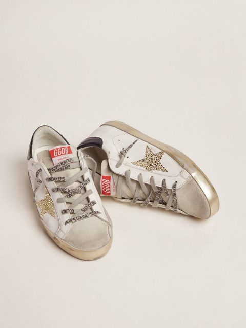 White And Ice Gray Women Super-Star Women’s Super-Star Ltd With Blue Heel Tab And Swarovski Crystal Star Golden Goose - Image 2