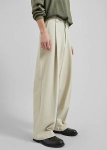 White Bottoms The Frankie Shop Men Borken Pleated Twill Pants - Ivory