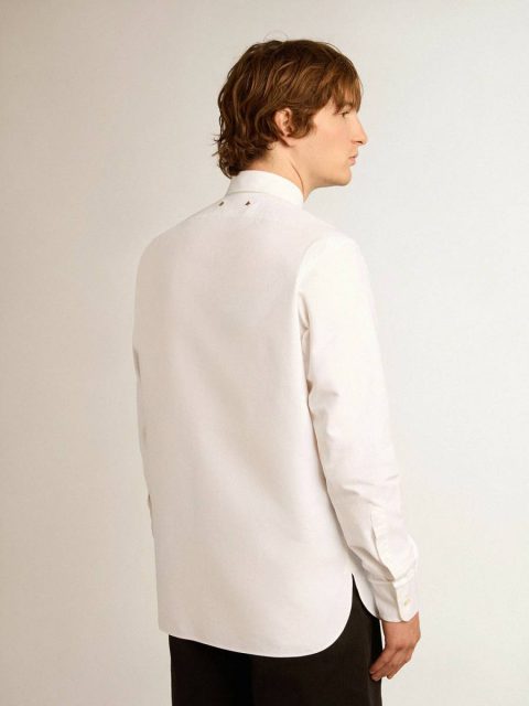 White Cotton Shirt Men Golden Goose Shirts White - Image 4