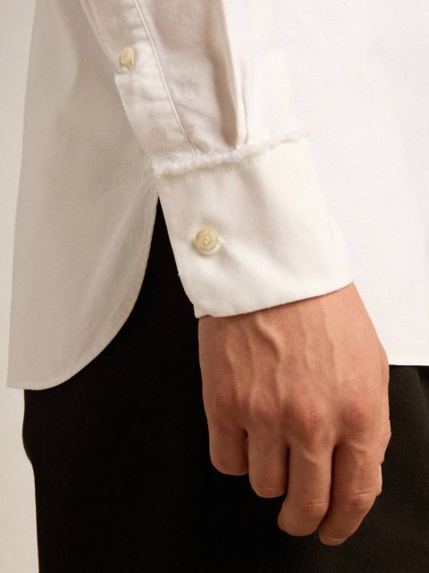 White Cotton Shirt Men Golden Goose Shirts White - Image 5