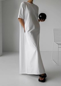 White Dresses The Frankie Shop Lou Oversized Tee Dress - Optic White Women - Image 2