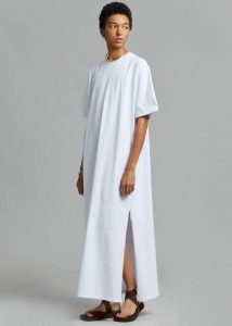 White Dresses The Frankie Shop Lou Oversized Tee Dress - Optic White Women - Image 3