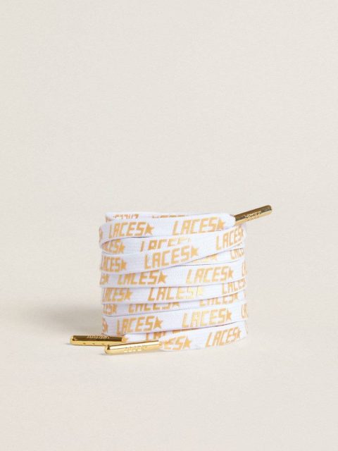 White Golden Goose Laces White Laces With Contrasting Gold-Colored ‘Laces’ Lettering Women