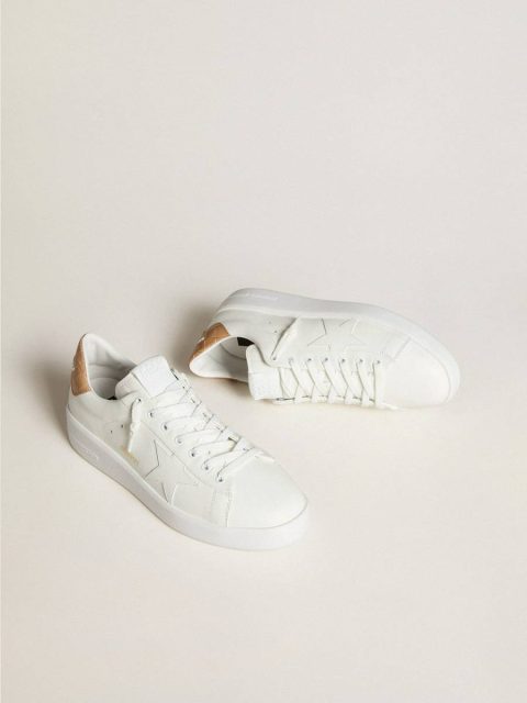 White Golden Goose Men's Purestar With Leather Star And Croc-Print Leather Heel Tab Men Purestar - Image 2