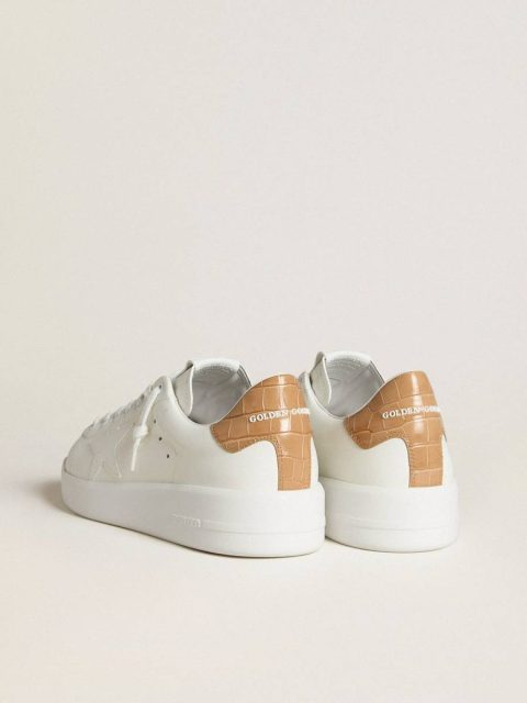 White Golden Goose Men's Purestar With Leather Star And Croc-Print Leather Heel Tab Men Purestar - Image 4