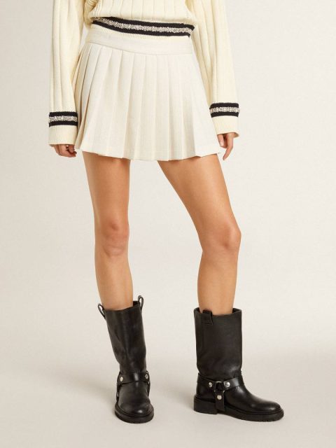 White Golden Goose White Pleated Star Miniskirt Skirts & Shorts Women - Image 2