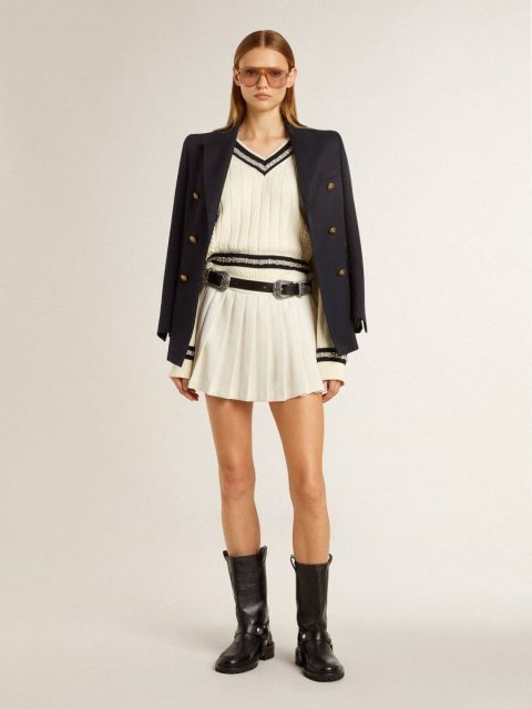 White Golden Goose White Pleated Star Miniskirt Skirts & Shorts Women - Image 3