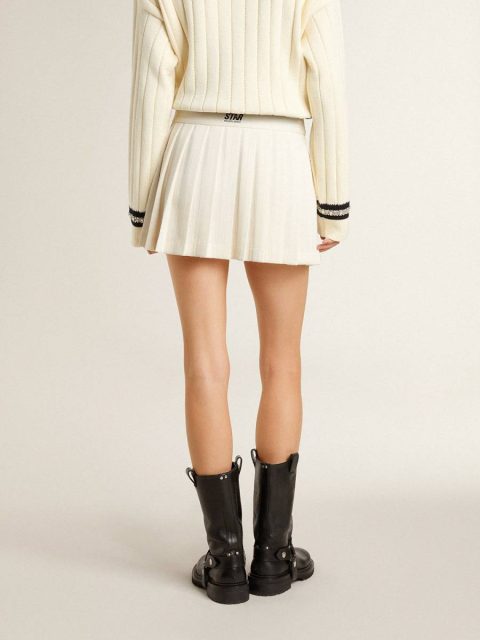 White Golden Goose White Pleated Star Miniskirt Skirts & Shorts Women - Image 4