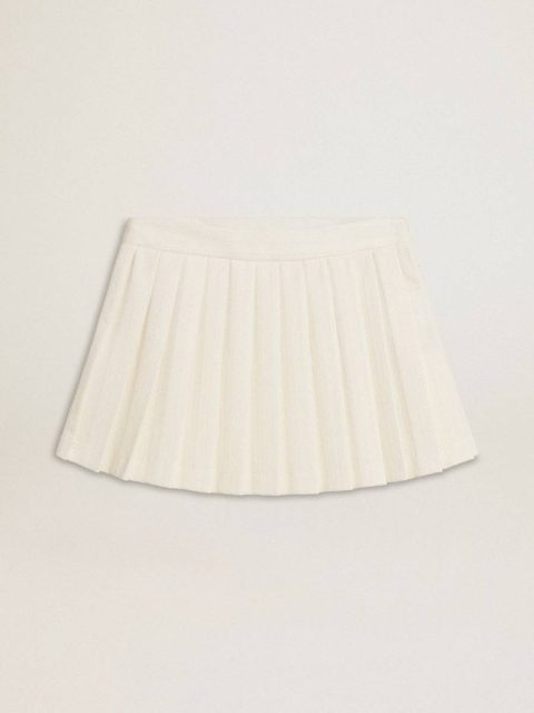 White Golden Goose White Pleated Star Miniskirt Skirts & Shorts Women