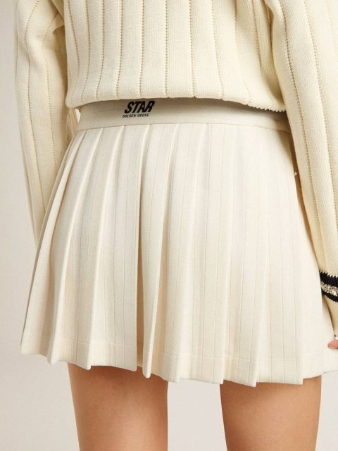 White Golden Goose White Pleated Star Miniskirt Skirts & Shorts Women - Image 5