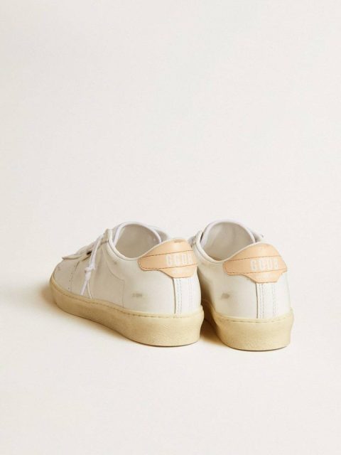 White Golden Goose Women Ggdb Classics Matchstar In Leather With Peach Pink Heel Tab - Image 5