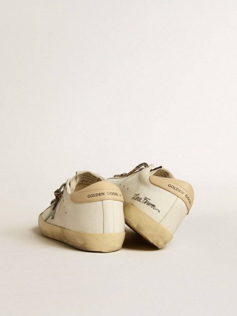 White Golden Goose Women's Super-Star With Gray Glitter Star And Nude Leather Heel Tab Super-Star Women - Image 5
