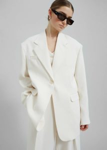 White Indio Blazer - Off White Women The Frankie Shop Outerwear - Image 3