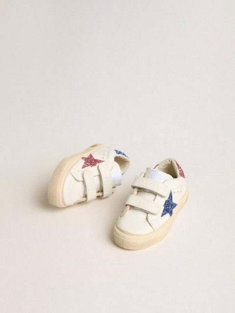 White Kids Young May School In Leather With Glitter Star And Heel Tab Golden Goose Girls (4-10 Years) - Image 2