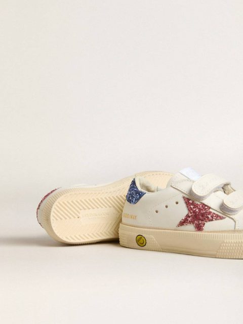 White Kids Young May School In Leather With Glitter Star And Heel Tab Golden Goose Girls (4-10 Years) - Image 3
