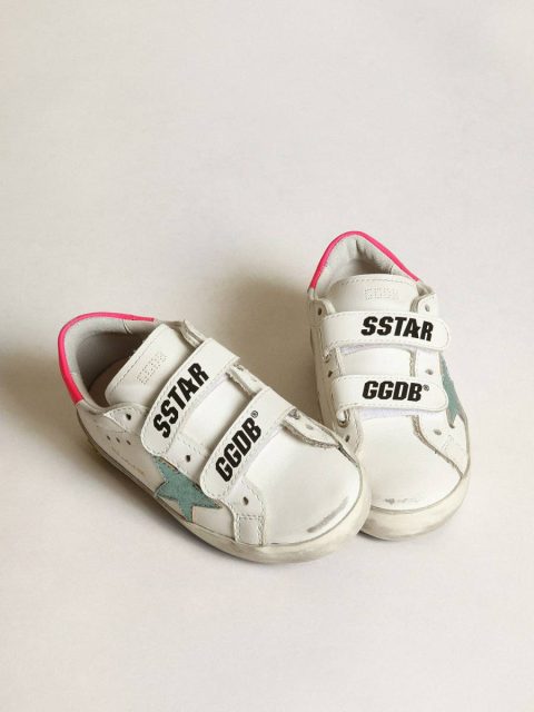 White Little Boys (1-3 Years) Golden Goose Junior Old School With Aquamarine Laminated Leather Star Kids - Image 2
