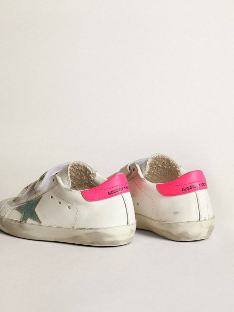 White Little Boys (1-3 Years) Golden Goose Junior Old School With Aquamarine Laminated Leather Star Kids - Image 4