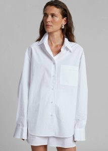 White Lui Organic Cotton Shirt - White The Frankie Shop Tops Women