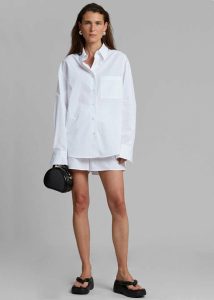 White Lui Organic Cotton Shirt - White The Frankie Shop Tops Women - Image 5