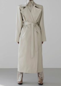 White Marisol Box Shoulder Trench - Bone Outerwear Women The Frankie Shop - Image 4