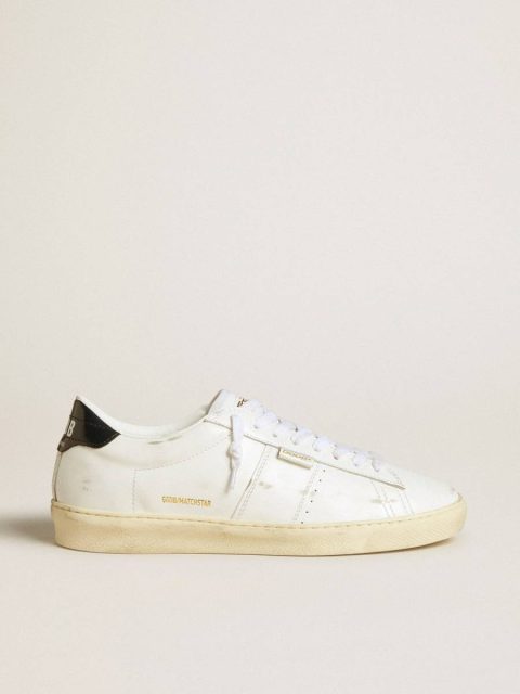 White Matchstar In White Leather With Dark Blue Leather Heel Tab Ggdb Classics Golden Goose Men