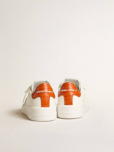 White Men Purestar Golden Goose Men's Purestar With White Leather Star And Orange Heel Tab - Image 4