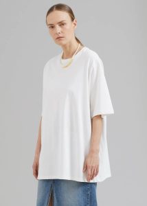 White Men Tops The Frankie Shop Faro Boxy Tee - White - Image 3