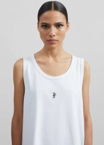 White Men Tops The Frankie Shop Rexy Embroidered Tank Top - White - Image 4