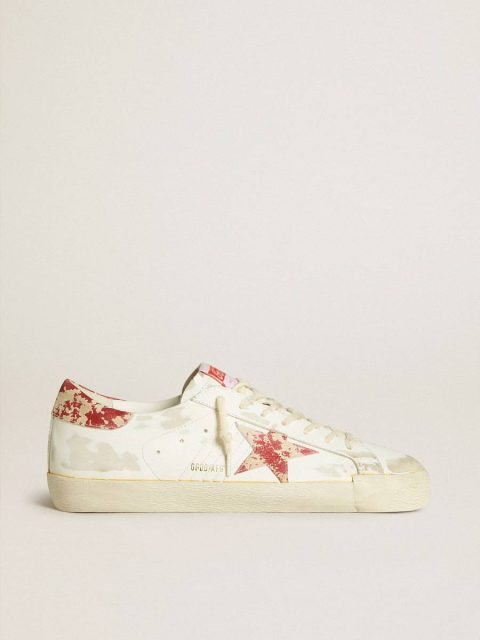 White Men's Super-Star Lab With Rust-Effect Star And Heel Tab Men Super-Star Golden Goose