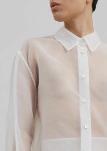 White Peri Sheer Shirt - White Tops The Frankie Shop Women - Image 5