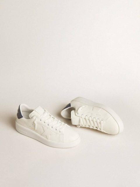 White Purestar Men Men's Purestar In Leather With White Star And Blue Lizard Leather Heel Tab Golden Goose - Image 2