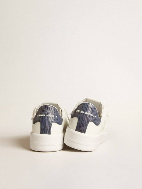 White Purestar Men Men's Purestar In Leather With White Star And Blue Lizard Leather Heel Tab Golden Goose - Image 4