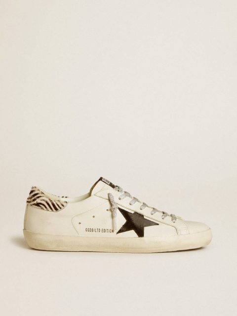 White Super-Star Men’s Super-Star Ltd With Suede Star And Pony Skin Heel Tab Men Golden Goose